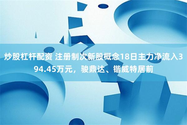 炒股杠杆配资 注册制次新股概念18日主力净流入394.45万元，骏鼎达、锴威特居前